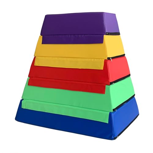Kids Jumping Boxes for Training, 4 in 1 Soft Plyo Box, High-Density EPE Foam Core - Non-Slip & Easy-to-Clean PVC Leather Cover for Home Gym Outdoor Exercise(Color:Set A) - color: Set a