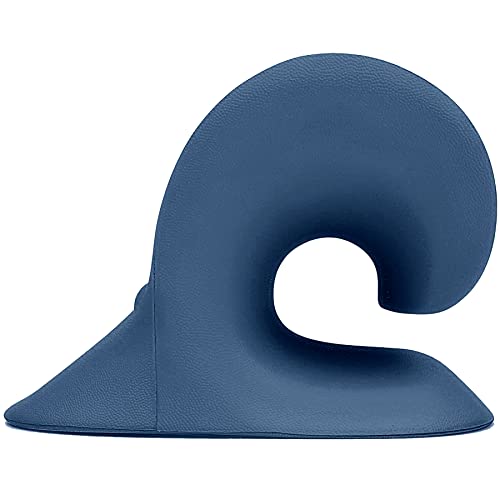 RESTCLOUD Neck and Shoulder Relaxer, Cervical Traction Device for TMJ Pain Relief and Cervical Spine Alignment, Chiropractic Pillow, Neck Stretcher (Dark Blue) - color: Dark Blue