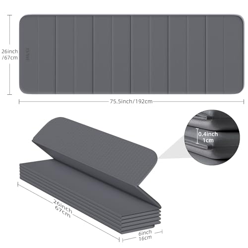 Foldable Yoga Mat,Thickened,0.4"Thick (10mm）,76"x26" | 12-Fold Design,SGS Certified TPE,Non-Slip & No Smell,Ultra Portability,For Yoga,Gym,Pilates,Home Workouts