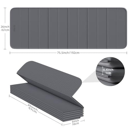 Foldable Yoga Mat,Thickened,0.4"Thick (10mm）,76"x26" | 12-Fold Design,SGS Certified TPE,Non-Slip & No Smell,Ultra Portability,For Yoga,Gym,Pilates,Home Workouts