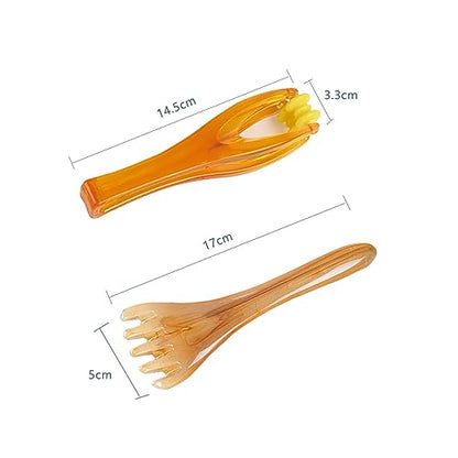 Finger Roller Massager,Scalp Massager Gua sha Back Massager Head Scratcher,Hand Blood Circulation Massage Tools, Handheld Stress Relief Double Rubber Joint Roller Massager,2 Pieces