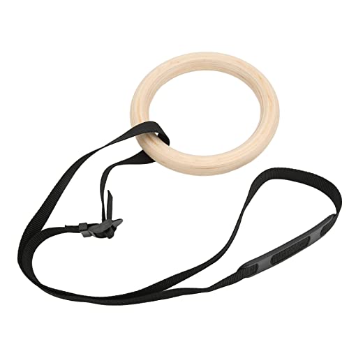 Gymnastic Rings – Pair Wood Calisthenics Rings with -Duty Buckle Straps, 330 lbs Capacity, Fit for Home Gym, Pull-Up & Bodyweight Training