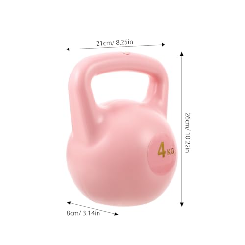 TOYANDONA 4kg Rose Water-resistant Fillable Kettlebell Dual Handle Handheld Training Dumbbell Home Fitness Equipment for Women Arm and Glute Workout