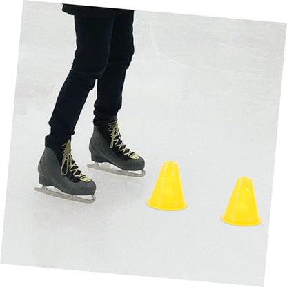 Mikinona 10pcs Plastic Soccer Training Cones 8cm Small Yellow Markers for Football Roller Skating Agility Practice and Obstacle Course