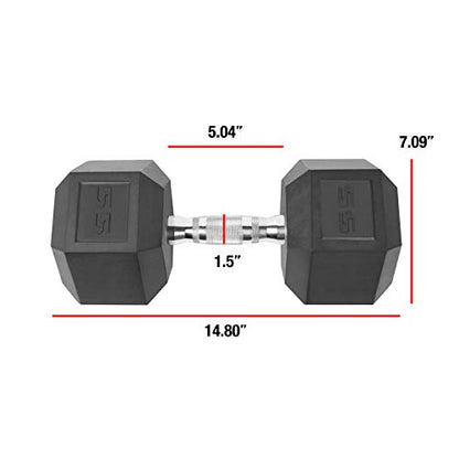 WF Athletic Supply Rubber Coated Solid Steel Cast-Iron Pair Dumbbells, Rubber Hex Dumbbells, Hex Weights Dumbbells for Muscle Toning, Full Body Workout, Home Gym Dumbbells, Pair - color: n. 55 LB Pair (2 x 55lb)