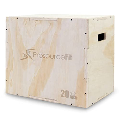 ProsourceFit 3-in-1 Wood Plyometric Jump Box For Cross Conditioning, Agility, Vertical Jump Training & Plyo Workouts - size: Beige 24 x 20 x 16, style: Smooth Sanded Finish