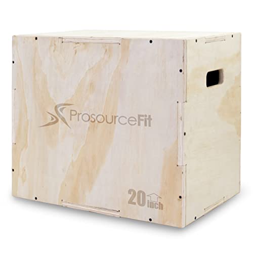 ProsourceFit 3-in-1 Wood Plyometric Jump Box For Cross Conditioning, Agility, Vertical Jump Training & Plyo Workouts - size: Beige 24 x 20 x 16, style: Smooth Sanded Finish