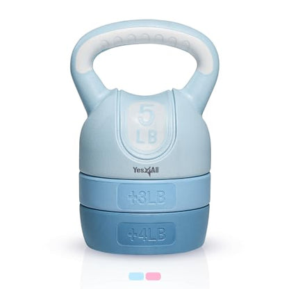 Yes4All Kettlebell Sets - Adjustable Kettlebell Set for Strength Training - Kettlebells Adjustable Weight for Versatile Workouts - color: D. Teal, style: A. Single