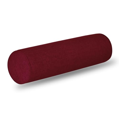 Memory Foam Cylinder Pillow - Ergonomic Cervical Pillow for Neck/Legs/Back Support, Decorative Bolster for Home Sofa/Bed,Cervical Neck Roll Memory Foam Pillows with washable cover (Rose red, 6x24) - color: Rose Red, size: 6x24