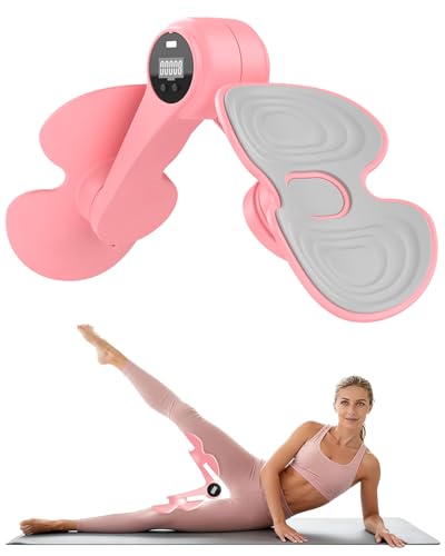 Thigh Trainer for Women with 3 Resistance Bands, Inner Thigh Exerciser with Screen, Pelvic Floor Exercise Device, Kegel Exerciser for Pelvic Strengthening, Home Workout Equipment