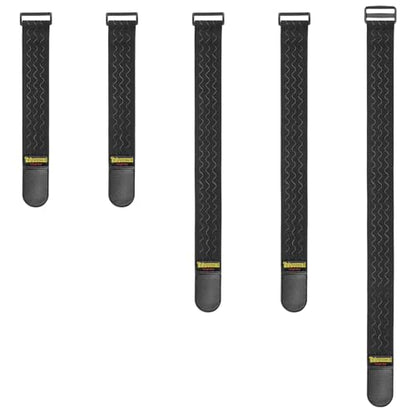 Trilancer Elastic Cinch Straps with Anti-Slip Strips, 3 Size Combo(5-Pack) Heavy Duty Hook and Loop Storage Straps for Extension Cords, Cables, Ropes, Hoses, Bike, RV, Pant Garters,Garage Organization - size: 3 size combo(12"+18"+24")