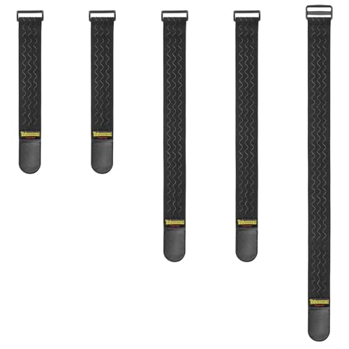 Trilancer Elastic Cinch Straps with Anti-Slip Strips, 3 Size Combo(5-Pack) Heavy Duty Hook and Loop Storage Straps for Extension Cords, Cables, Ropes, Hoses, Bike, RV, Pant Garters,Garage Organization - size: 3 size combo(12"+18"+24")