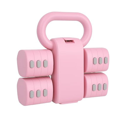 Adjustable Dumbbell Set of 2, 4 in 1 Free Weights for Women with Fast Adjustment, Home Gym & Outdoor Exercise Training, Includes 2.2lb 3.3lb 4.4lb 5.5lb Hand Weights, Compatible with Kettlebells