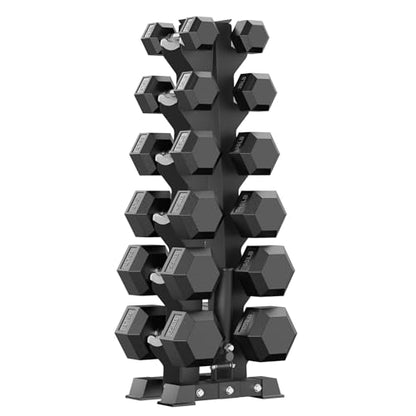 PAPABABE Hex Dumbbell Sets with Rack, 100-600lb Rubber Coated Dumbbell Weight Set and Storage Rack, Multiple Options Hand Weights for Strength Training - style: 480lb Set (Pair of 15, 25, 35, 45, 55, 65lb)