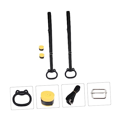 Fitness Gym Rings Set for Children Indoor Training Stretching Pull-Up Rings Straps Adjustable Weight Lifting Exercise Equipment for Home Use