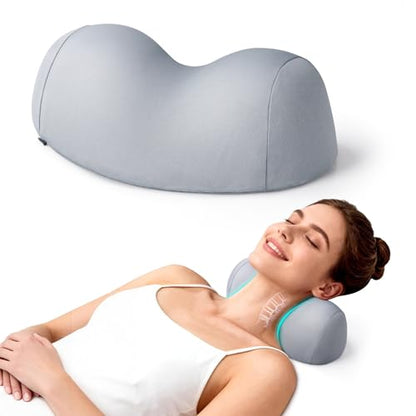 Small Neck Stretcher Pillow for Pain Relief, Soft Cervical Traction Device Neck Mild Support Pillow Memory Foam Cervical Neck Orthopedic Pillow for Tension Muscle Relax Relief (Grey)