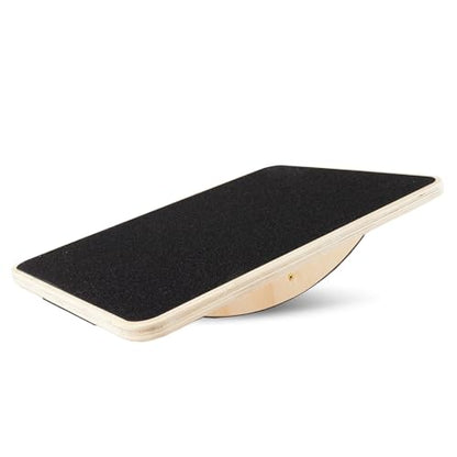 ProsourceFit Wooden Rocker Balance Board Anti-Slip Core Trainer 17.5in (39.5cm) for Physical Therapy, Exercise, Stability Training, Ideal Standing Desk Balance Board, Black