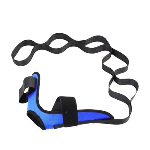 Segmented Yoga Strap with Loops – Physical Leg Stretcher for Fascia, Flexibility, Rehabilitation, Ankle Correction, Hemiplegia Recovery Aid, Adjustable Cotton Stretching Belt for Home/Gym - color: Blue