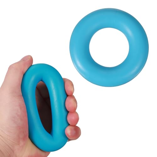 Grip Strength Trainer Rings, Portable Hand Grip Strengthener Finger Forearm Strengthener - Fitting for (Athletes/Rock Climbing/Workout/Fitness) - color: Lake Blue, size: 3.5"