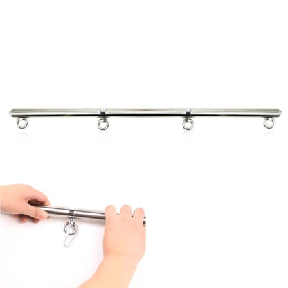 Adjustable Pilates Bar - Stainless Steel Portable Home Gym Equipment, 3 Detachable Sections 25-Inch for Yoga Strength Training (Silver B)