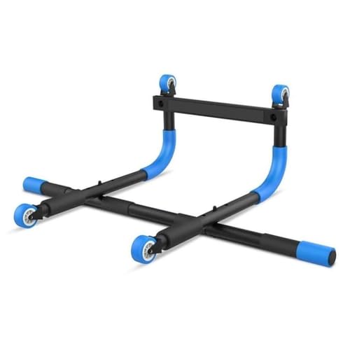 Doorway Pull-Up Bar No Screws, Portable Chin-Up Bar for Home Gym, Steel Horizontal Bar 150kg Load (Blue)