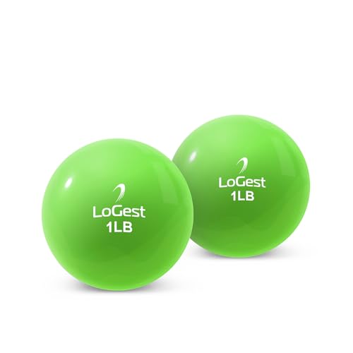 Logest Weighted Toning Exercise Balls Pair - Round Shape Medicine Ball - 1LB 2LB 3LB 4LB 5LB 6LB Available - Toning Muscle for Men & Women