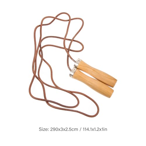 Toddmomy Leather Jump Rope, Professional Weighted Skipping Rope With Wooden Handle For Beginner Kids Men And Women For Fitness, Sport, Cardio, Boxing, Speed