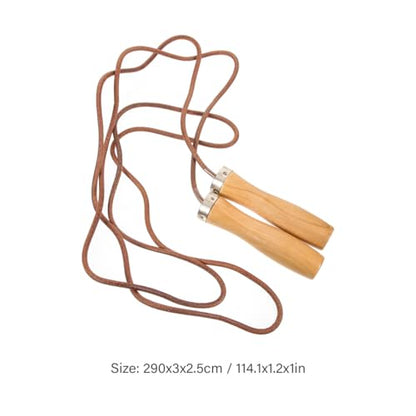 Toddmomy Leather Jump Rope, Professional Weighted Skipping Rope With Wooden Handle For Beginner Kids Men And Women For Fitness, Sport, Cardio, Boxing, Speed