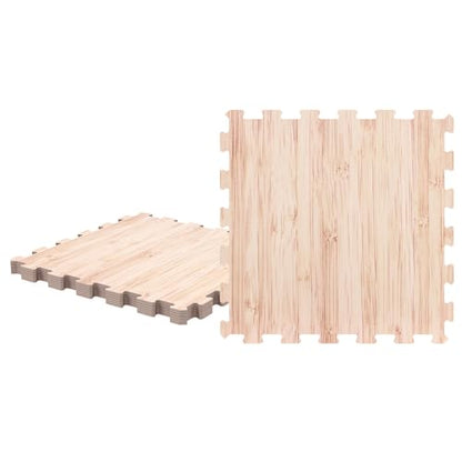 DORTALA 8 PCS Interlocking Floor Tiles, Wood Grain Puzzle Printed Foam Tiles, 20'' x 20'' EVA Exercise Gym Mats, Soft Protective Flooring Mats for Home Gym, Living Room, Bedroom & Office