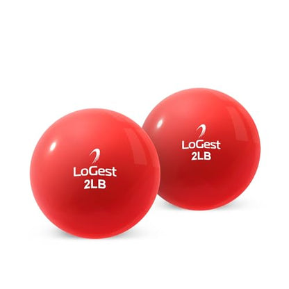 Logest Weighted Toning Exercise Balls Pair - Round Shape Medicine Ball - 1LB 2LB 3LB 4LB 5LB 6LB Available - Toning Muscle for Men & Women