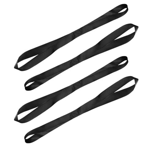 Wevdn 4 PCS Soft Loop Tie Down Straps, 1.1"x 18" Heavy Duty Tie Down Loops, 1500lb Load Capacity, 4500lb Breaking Strength for Securing Bikes, Motorcycles, Scooters, Lawn Equipment (Black) - color: Black