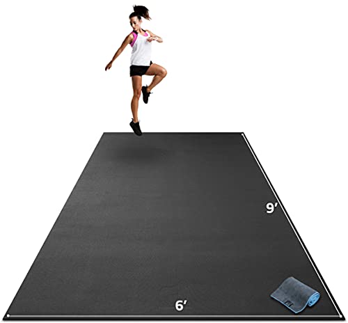 Gorilla Mats Extra Large Exercise Mat – 9'x6', 12'x6', 15'x6' (1/4" Thick) – Ultra Durable Workout Mat for Home Gym Flooring – Non-Slip, Flat Fitness, Yoga & Weight Lifting Floor Mat