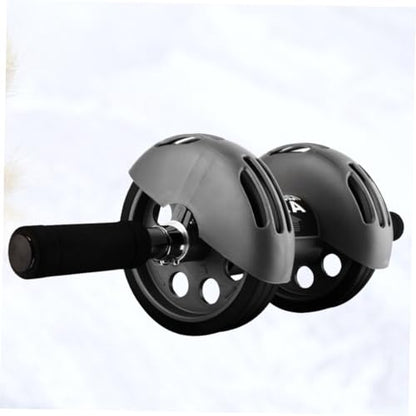 Automatic Rebound Wheel Ab Roller with Non-slip Handles and Wear-resistant Material Core Training Exercise Tool with Blue Kneeling Pad for Home Gym Fitness