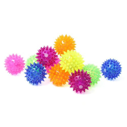30 Pack LED Light Up Fidget Sensory Bouncy Glow in The Dark Spiky Ball Kids Gifts，Squishy Massage Pet Party Favors Stress Relief Spiky Balls Toy - style: 30 Pack