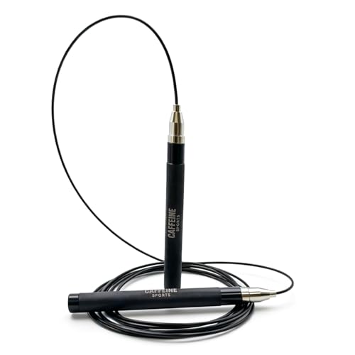 Speed Jump Rope, Adjustable Tangle-Free Skipping Rope with Lightweight Handles, Smooth 360° Swivel Bearings, 2 Steel Cables, Carrying Case Included