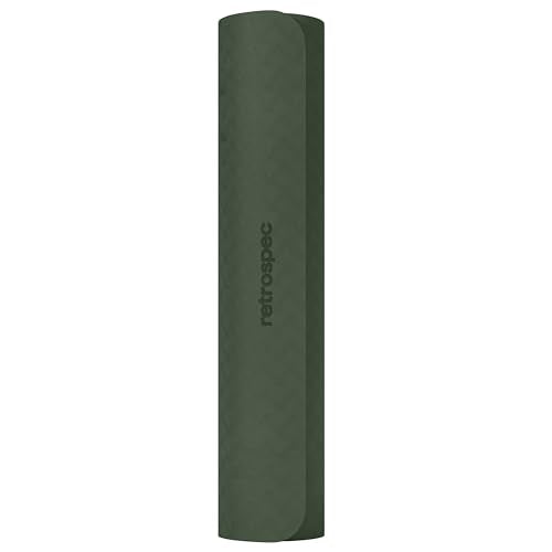Retrospec Zuma Yoga Mat 6mm Thick Non-Slip TPE Exercise Mat | Cushioned Workout Mat for Yoga Pilates and Home Stretching | 72 x 24 with Carrying Strap