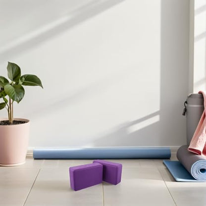 BESTonZON 2pcs Eva Non-slip Yoga Blocks High Density Foam Bricks for Stretching and Balance Training Lightweight Exercise Support for Pilates and Gymnastics