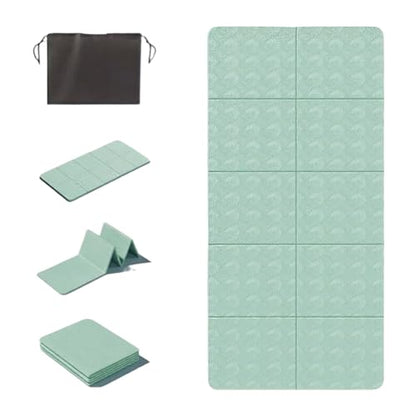 Foldable Yoga Mat – 72''×24'' / 31.5''×6mm Thick Ultra-portable design with non-slip, sweat-resistant surface Lightweight yet durable, perfect for travel, home, or outdoor practice with Storage Bag Eco-friendly materials, 6mm cushioned support, and compac