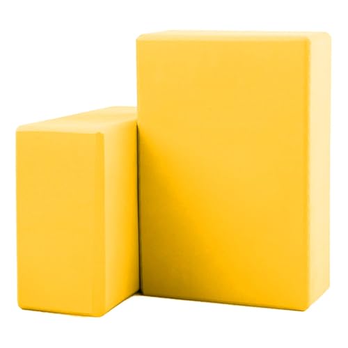 Yoga Blocks 2 Pack, Lightweight Premium EVA Foam Yoga Blocks, Non Slip Supportive Foam Blocks for Yogi, Pilates, Stretching and Meditation, Women Men Yogi Beginners Accessories - color: Yellow