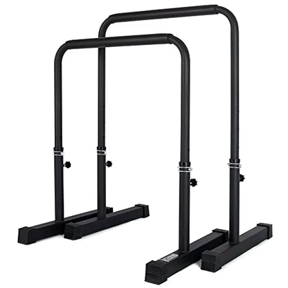 POWER GUIDANCE Dip Bar, Dip Stand Station for Full Body Strength Training, Adjustable Height 30Inches - 38.6Inched, 3 Colors Available - color: 2. black