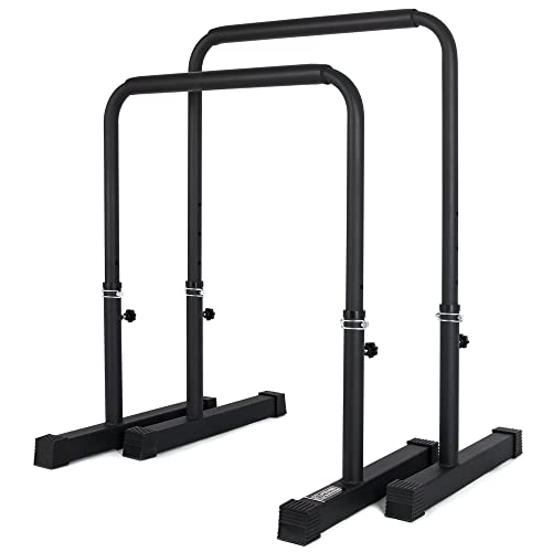 POWER GUIDANCE Dip Bar, Dip Stand Station for Full Body Strength Training, Adjustable Height 30Inches - 38.6Inched, 3 Colors Available - color: 2. black