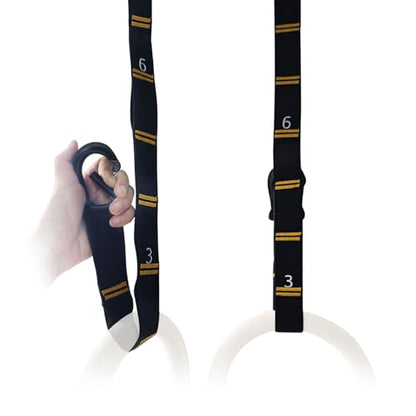 Adjustable Numbered Straps for Gymnastic Rings & Pull Up Handles, 8.2FT Long Each, 1000LBS Weight Capacity, Home Gym DIY Pull Down System Accessories(Only Straps No Rings)