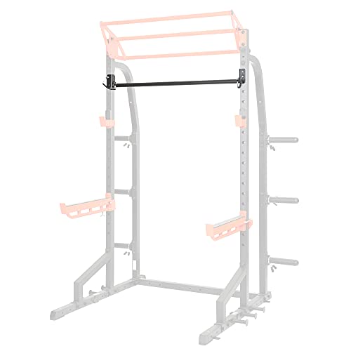 Sunny Health & Fitness Power Cage Squat Rack Upgrade Attachments, Dip Bar, Plate Bar Holder, Belt Squat, J Hook, Lat, Adapter, U Ring, Pull Up Bar, Landmine, Captain's Chair, Tricep Rope For Home Gym - style: Pull Up Bar