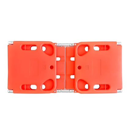 Folding Plastic Spinal Board Stretcher, Water-Floatable Lightweight Rescue Stretcher, Compact Foldable Design for Outdoor and Emergency Evacuation (4-Fold)