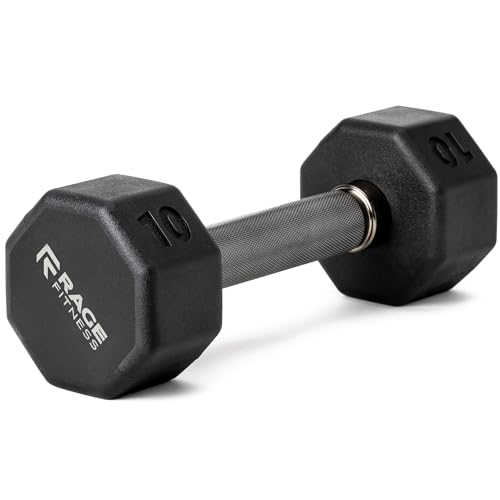 Rubber Coated Dumbbells - No Roll Design Easy-Grip Steel Knurled Handle, Weights Dumbbells Set for Strength Training - Ideal Weights Set for Home Gym - 10-60 LBS SOLD INDIVIDUALLY - size: 10 LB