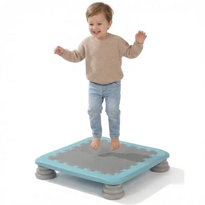 Mini Trampoline for Kids, 25 Inch Sensory Bounce Board for Balance & Coordination, Non-Slip Rebounder Board for Kids Ages 3+, Indoor Mini Trampoline with Stable Base