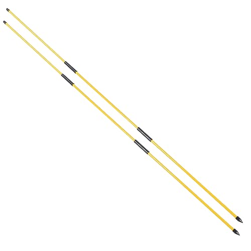 3-Fold Fiberglass Golf Alignment Sticks - 48 Inch Portable Swing Trainer Tool for Putting and Driving Accuracy
