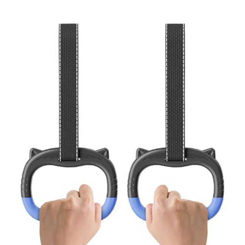 Gym Rings | 440 lbs Adjustable Workout Straps | Gymnastic Rings for Pull up Bar | for Home Backyard Indoor Outdoor Kids Playground Obstacle Course Basement Calisthenics Training