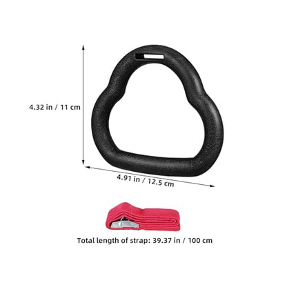 LIOOBO Gymnastics Rings Set with Adjustable 1m Straps, Blue and Red Pull up Rings for Indoor Strength Training, Gymnastics Equipment for Grip and Arm Workout