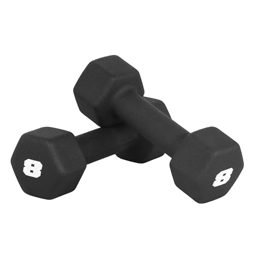 CAP Barbell Neoprene Dumbbell Weights Pairs & Sets | Black - style: 8 lb Pair